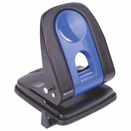 Дырокол металлический BRAUBERG "Office-Expert", до 35 листов, черно-синий, 228605 - Дыроколы настольные