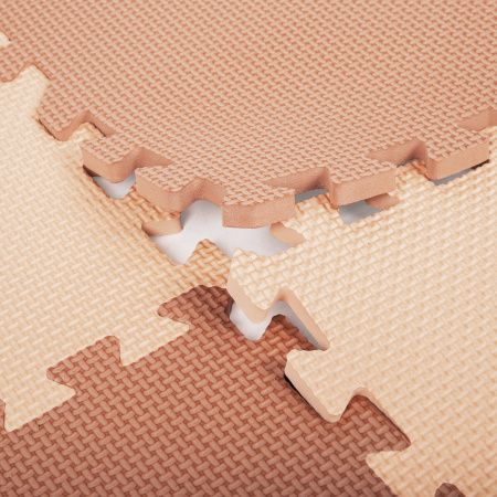 Коврик-пазл напольный 0,9х0,9 м, мягкий, бежевый, 9 элементов 30х30 см, толщина 1 см, ЮНЛАНДИЯ, 664661 - Игрушки развивающие