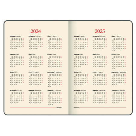 Еженедельник датированный 2024 БОЛЬШОЙ ФОРМАТ 210х297 мм А4, BRAUBERG "Imperial", под кожу, синий, 115010 - Еженедельники