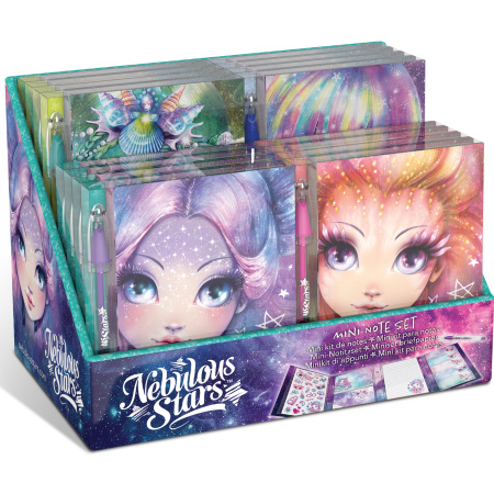 Серия: Iceana. Канцелярский мини-набор для записей, с блокнотом, ручкой и стикерами с цветным принтом - Наборы