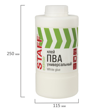 Клей ПВА универсальный 2,3 кг (бумага, картон, дерево), STAFF, 606433 - Клей ПВА