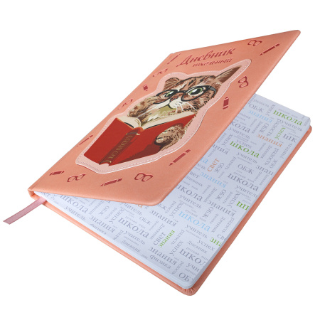 Дневник 1-11 класс 48 л., кожзам (твердая с поролоном), тиснение, аппликация, BRAUBERG, "Smart Cat", 106206 - Дневники универсальные