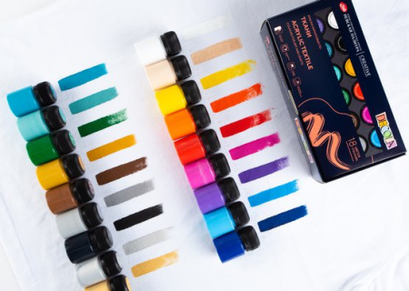 Набор акрила по ткани "Декола" 18 шт*20 мл, картон - Краски по ткани в наборах