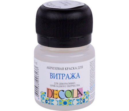 Акриловая краска для витража цвет № 106 Бесцветный банка 20 мл Decola