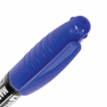 Маркер перманентный двусторонний BRAUBERG, СИНИЙ, круглый наконечник, 2/4 мм, 150837 - Маркеры перманентные