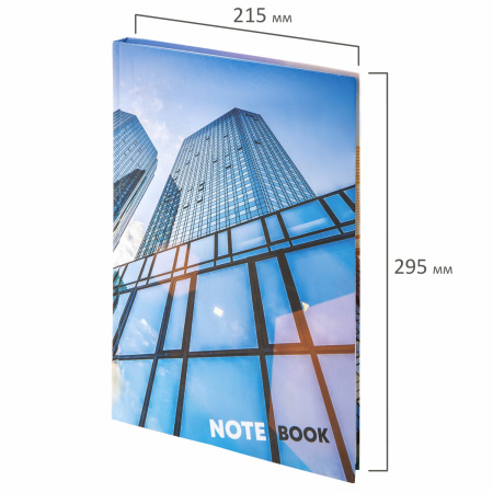 Блокнот БОЛЬШОЙ ФОРМАТ (215х295 мм) А4, 80 л., твердый, клетка, STAFF, "City", 111596 - Блокноты в книжном переплете