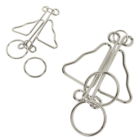 Головоломка металлическая большая ЗОЛОТАЯ СКАЗКА, 24 вида, в дисплее, разные уровни сложности, 664924 - Игрушки развивающие