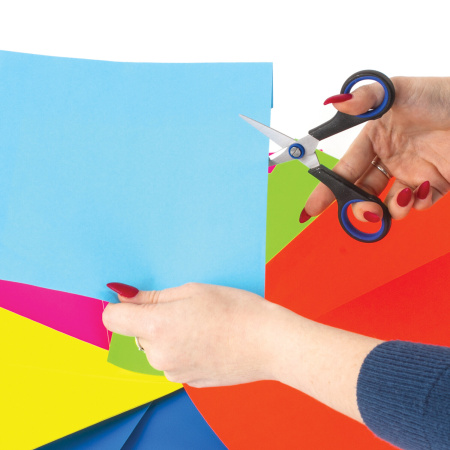 Ножницы для хобби и рукоделия ОСТРОВ СОКРОВИЩ 120 мм, 3-х сторонняя заточка, черно-синие, 237104 - Ножницы для хобби и рукоделия