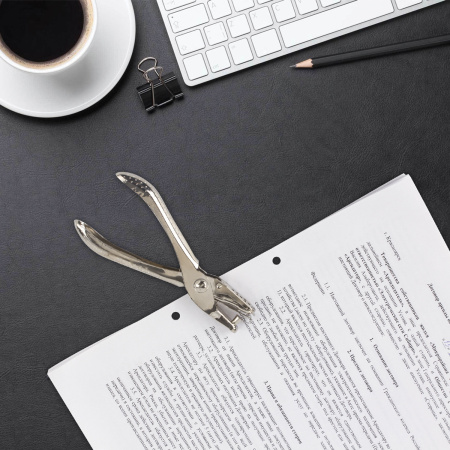 Дырокол металлический на 1 отверстие BRAUBERG "HL-1", до 6 листов, 226867 - Дыроколы на 1 отверстие