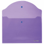 Папка-конверт с кнопкой ЮНЛАНДИЯ, А4, до 100 листов, прозрачная, фиолетовая, 0,18 мм, 228669 - Папки-конверты с кнопкой