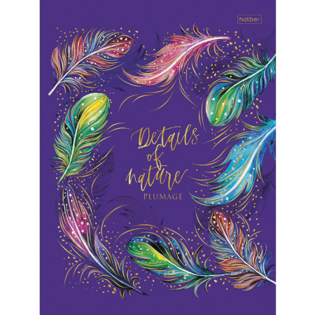 Блокнот А5 167х216 мм, 80 л., твердый, клетка, блок 5 цветов, HATBER, 3D фольга, "Фламинго", 80ББ5лофВ1