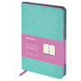 Блокнот МАЛЫЙ ФОРМАТ (100x150 мм) А6, BRAUBERG "Metropolis Mix", под кожу, 80 л., клетка, мятный, 113330 - Бизнес-блокноты и бизнес-тетради