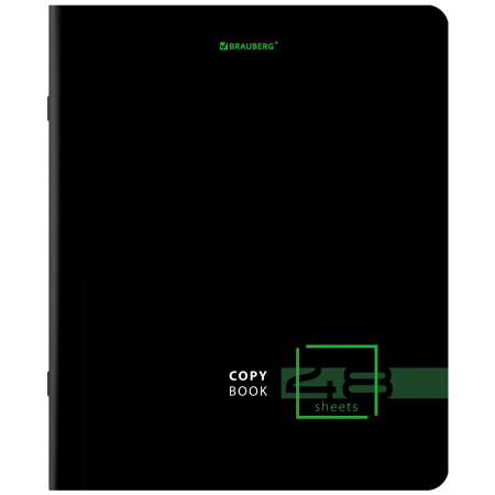 Тетрадь А5, 48 л., BRAUBERG, скоба, клетка, глянцевый лак, "Dark", 1 шт, 404350 - Тетради 40-48 листов