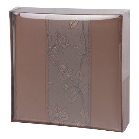 Фотоальбом BRAUBERG на 200 фото 10х15 см, под кожу (комбинированную), бумажные страницы, бокс, коричневый, 390483 - Фотоальбомы