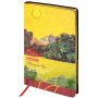 Ежедневник недатированный А5 (138х213 мм), BRAUBERG VISTA, под кожу, гибкий, 136 л., "Van Gogh", 111987 - Ежедневники с покрытием "под кожу и ткань"