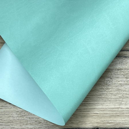 Переплетный кожзам (Италия) матовый, цвет мятный, отрез 45*70 см
