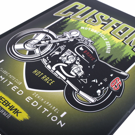 Дневник 1-4 класс 48 л., кожзам (твердая с поролоном), печать, наклейки, ЮНЛАНДИЯ, "Мотоцикл", 106186 - Дневники для младших классов