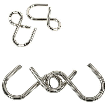 Головоломки металлические большие ЗОЛОТАЯ СКАЗКА, набор 16 штук, разные уровни сложности, 664928 - Игрушки развивающие