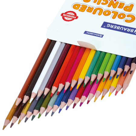 Карандаши цветные BRAUBERG PREMIUM, 36 цветов, пластиковые, шестигранные, грифель мягкий 3 мм, 181669 - Карандаши цветные