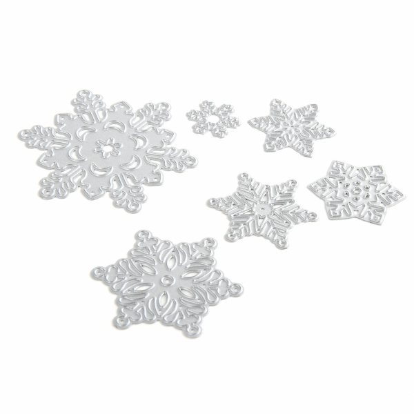 Ножи "Снежинки" для Машинки для вырубки и тиснения ОС-5, 6 штук, 112х128 мм, ОСТРОВ СОКРОВИЩ, 663826, 861-033 - Машинки, ножи и маты для вырубки, клише для тиснения