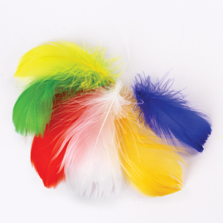Перья декоративные страусиные, 10-12 см, 24 шт., 6 цветов, яркие, ассорти, ОСТРОВ СОКРОВИЩ, 661378 - Перья для творчества