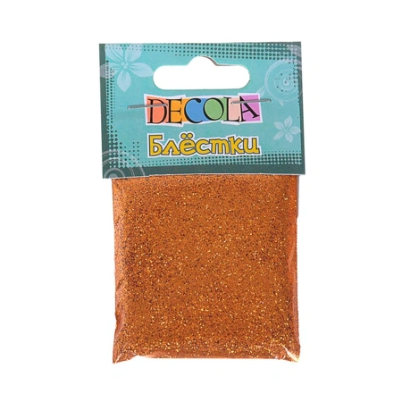 Блестки декоративные "Decola", старое золото, размер 0,3 мм, в упаковке 20г
