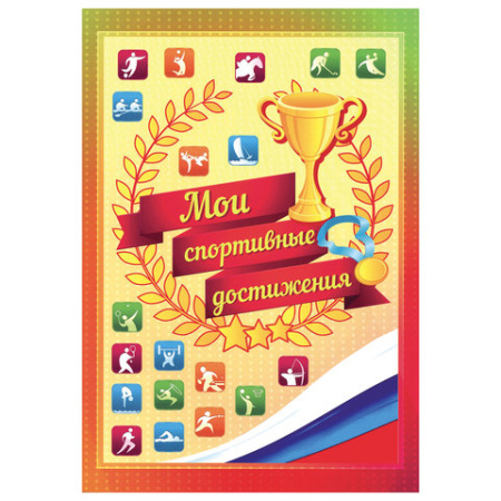 Папка-портфолио школьника ПЧЕЛКА, 8 вкладышей, на молнии, универсальная, ламинированный картон, синяя, ПТШ-1 - Портфолио