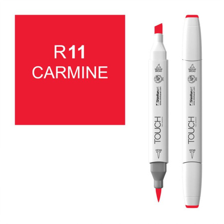 Маркер двухсторонний спиртовой TOUCH TWIN BRUSH R11 Кармин