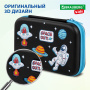 Пенал BRAUBERG KIDS большой удобный с откидной планкой, EVA, 22х15х4 см, "Space out", 271556 - Пеналы каркасные
