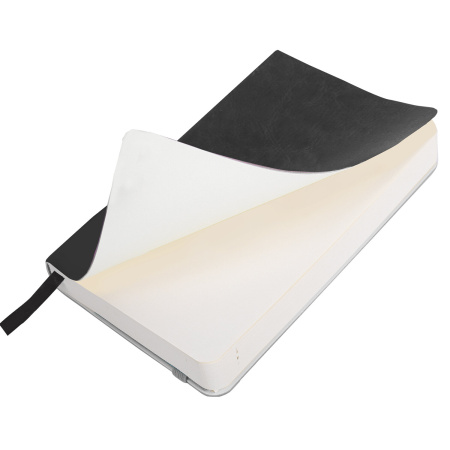 Ежедневник недатированный МАЛЫЙ 100х150 мм А6 BRAUBERG "Metropolis Ultra", под кожу, 160 л., черный, 113300 - Ежедневники с покрытием "под кожу и ткань"