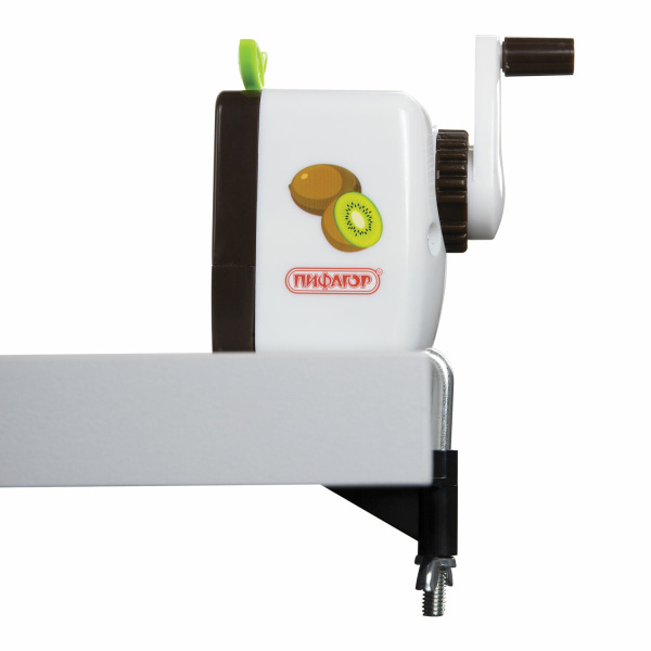 Точилка механическая ПИФАГОР "Киви", корпус белый/салатовый, 270428 - Точилки механические