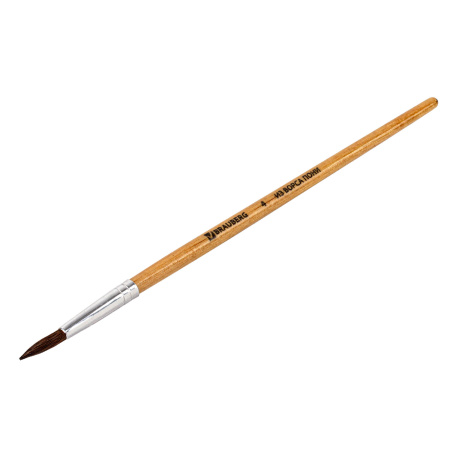 Кисть BRAUBERG, пони, круглая, № 4, 200190 - Кисти для рисования