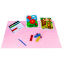 Клеёнка настольная ПИФАГОР для уроков труда, ПВХ, розовая, 69х40 см, 228115 - Аксессуары для рисования