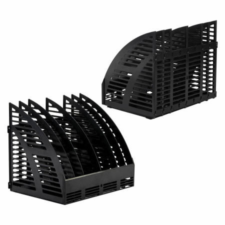 Лоток вертикальный для бумаг STAFF Basic, 245х320х285 мм, 6 отделений, сетчатый сборный, 100 - Лотки вертикальные (стойки-уголки)