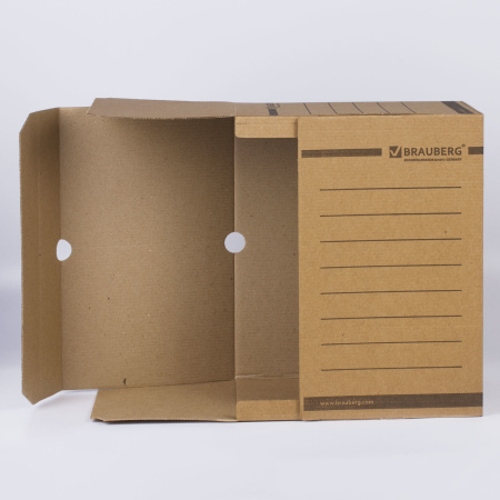 Короб архивный с клапаном А4 (260х325 мм), 200 мм, до 1800 листов, плотный, микрогофрокартон, BRAUBERG, 126510 - Накопители документов
