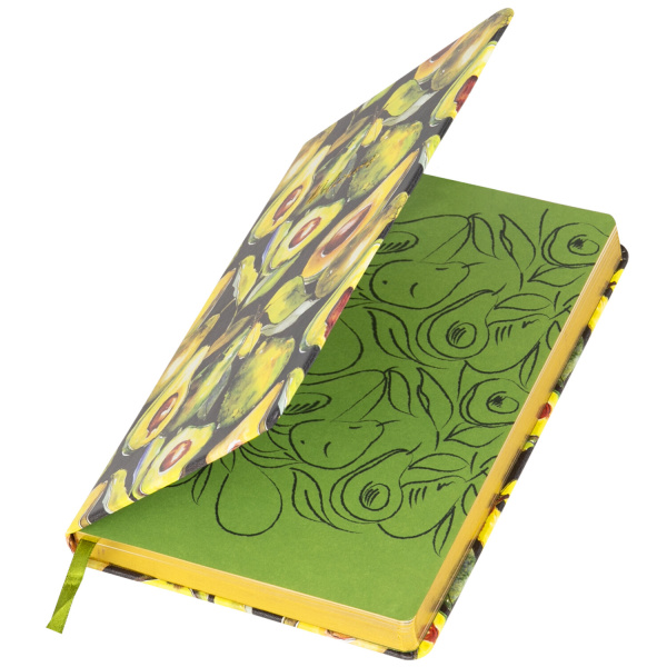 Ежедневник недатированный А5 (138х213 мм), BRAUBERG VISTA, под кожу, твердый, 136 л., "Avocado", 112026 - Ежедневники с покрытием "под кожу и ткань"