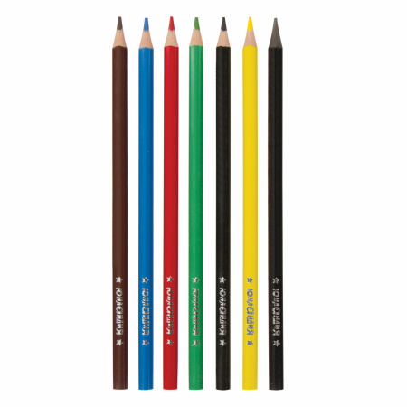 Карандаши цветные ЮНЛАНДИЯ "ВОЗДУШНЫЙ ШАР", 6 цветов + 1 чернографитный, пластиковые, трехгранные, 181687 - Карандаши цветные