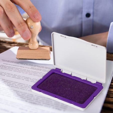 Штемпельная подушка BRAUBERG, 100х80 мм (рабочая поверхность 90х50 мм), фиолетовая краска, 236869 - Подушки штемпельные настольные