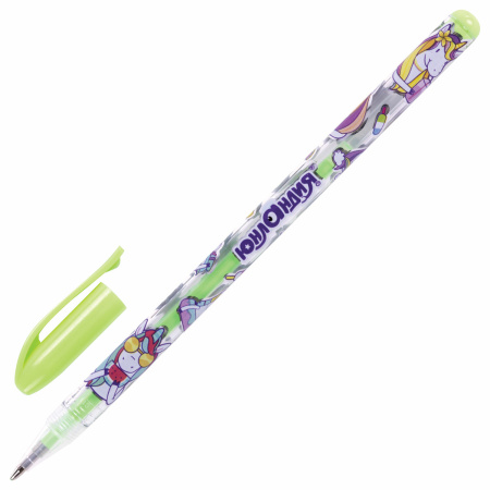 Ручки гелевые ЮНЛАНДИЯ, НАБОР 6 ЦВЕТОВ, ПАСТЕЛЬ, корпус с печатью, узел 0,7 мм, линия письма 0,5 мм, 142803 - Наборы гелевых ручек