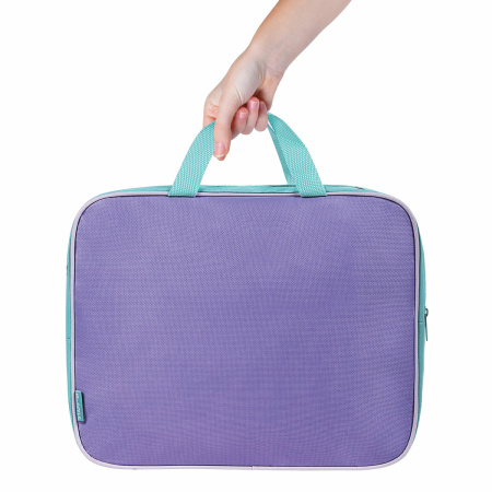 Папка на молнии с ручками STAFF EVERYDAY А4 1 отделение, полиэстер, 80 мм, лавандовый, 271487 - Папки-сумки с ручками