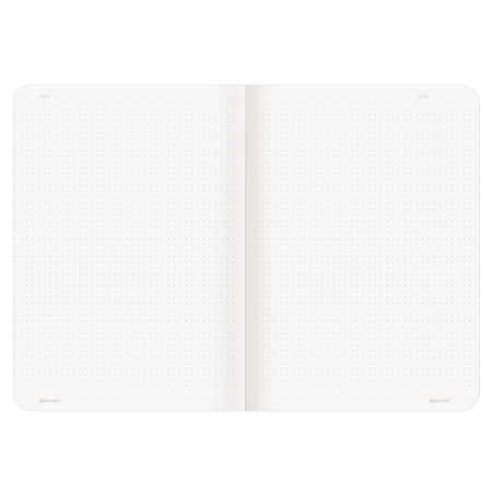 Тетрадь 60 л. в точку обложка кожзам под рогожку, сшивка, B5 (179х250мм), ГОЛУБОЙ, BRAUBERG BRIGHT, 403849 - Тетради более 60 листов