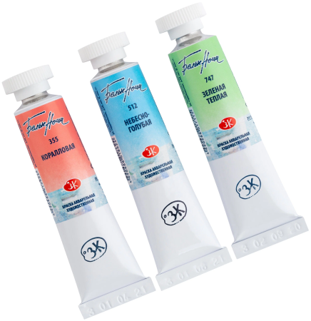 Набор акварельный художественных красок "Белые Ночи" Пастель 2, 3 тубы 10мл