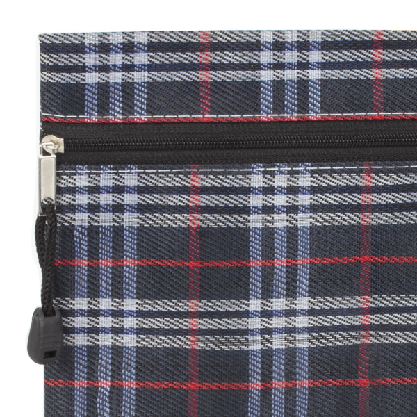 Папка-конверт на молнии А4 (335х243 мм), ткань в клетку, BRAUBERG "Elegant", 224049 - Папки-конверты на молнии