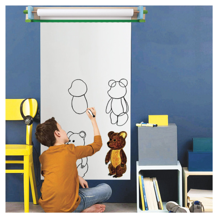 Бумага для рисования в рулоне ЮНЛАНДИЯ "РИСУЙ-ИГРАЙ-УЧИСЬ", 420 мм х 20 м, плотность 100 г/м2, 112173 - Бумага для рисования в рулоне