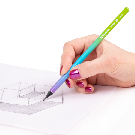 Карандаш чернографитный BRAUBERG "GRADE", 1 шт., HB, 181757 - Карандаши чернографитные