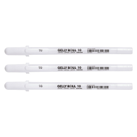 Гелевые ручки GELLY ROLL BASIC 10 Sakura, Белый, 3шт - Гелевые ручки