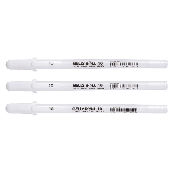 Гелевые ручки GELLY ROLL BASIC 10 Sakura, Белый, 3шт - Гелевые ручки