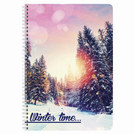 Тетрадь А4, 96 л., BRAUBERG, гребень, клетка, обложка картон, 4 СЕЗОНА, 403071 - Тетради формата А4