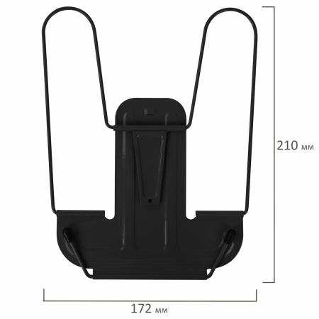 Подставка для книг и учебников BRAUBERG LINE+, металлическая, черная, европодвес, 238214 - Подставки для книг