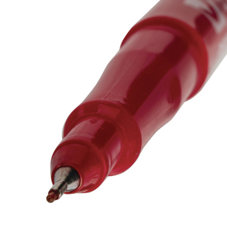 Маркер перманентный BRAUBERG "Super Slim", КРАСНЫЙ, тонкий металлический наконечник 0,8 мм, 151634 - Маркеры перманентные